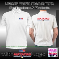 PREMIUM DRIFIT WHITE PLAIN POLO SHIRT with DepED & MATATAG Logo / SUBLIMATION PRINT