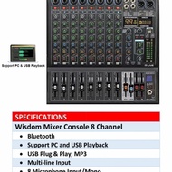 mixer audio wisdom m live 8 mixer 8 channel