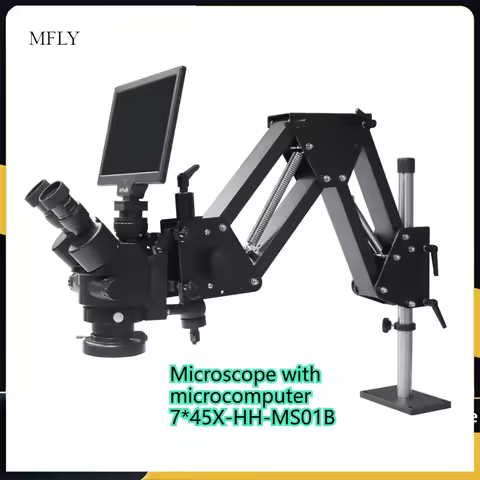 MS01B Jewelry Engraving Precision Stereoscopic Microscope, 7*45X with screen,Binocular Microscope ,J