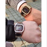 CASIO 卡西歐手錶 G-SHOCK GMW-B5000D-1A 鋼帶 金色 銀色 男士高品質手錶