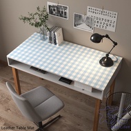 Blue Plaid Tablecloth Pink Small Square Table Mat Student Computer Desk Learning Desk Mat Kitchen Leather Dining Table Mat