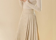 新中式中國風 高腰顯瘦漢服改良馬面裙