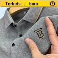 baju kemeja lelaki kemeja putih T-Shirt Lengan Pendek Lelaki Musim Panas Lapel Bersulam Kemeja Polo 