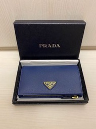 Prada 藍色中長銀包