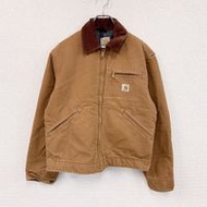 二手 Carhartt Detroit Duck 夾克，帶毯子內襯，ブラウン， 38 碼