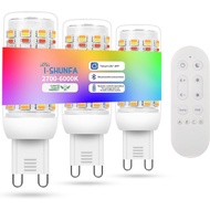Mentol LED I-SHUNFA Smart G9 RGBCW, Kawalan Melalui Aplikasi & Alat Kawalan Jauh, AC 120V, 2700K-650