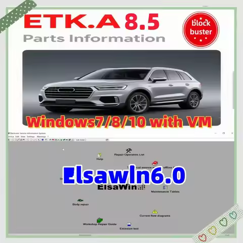 2025 Newest Auto Repair Softwar Etka 8.5 +elsawins 6.0 Group Vehicles Electronic Parts Catalogue for