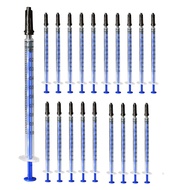 20Pcs 1Cc Syringes+Caps Syringe Individually Sealed Plastic Without Needle for Liquid Dog Syringe Gl