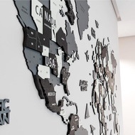 Colorfull Worlds 3D Wooden World Map Wall Art | Unique Wall Decor with Pins for Travel