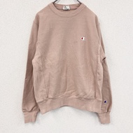 Champion 反向編織衛衣/毛衣，粉紅色，S 碼，古著