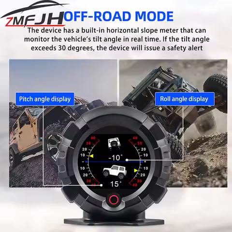 X95 Car GPS Head Up Display Slope Meter Digital Inclinometer Speedometer Off-road Car Pitch Slope An