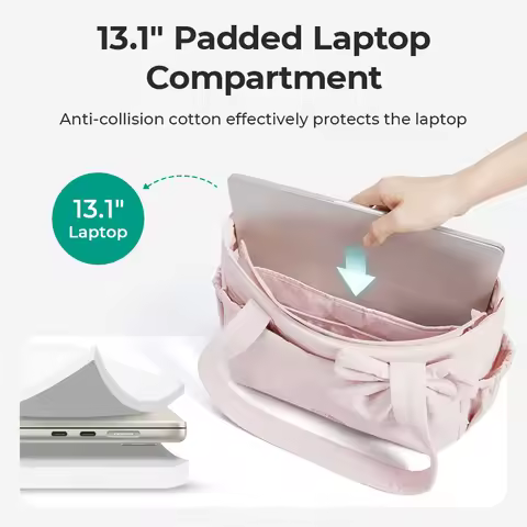BAGSMART Versatile Travel Tote Bag Women Commuting Bag Multiple Pockets Messenger Handbag College Sc