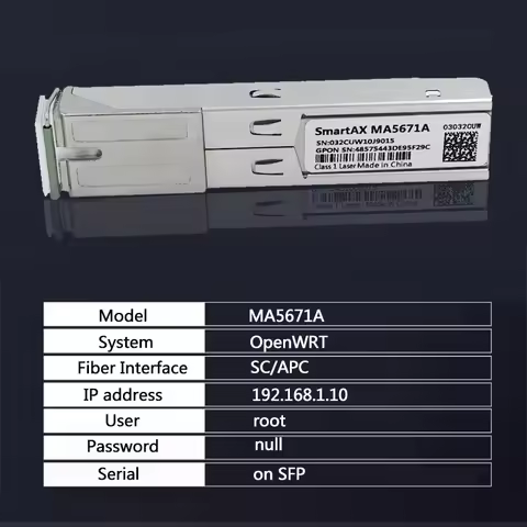 MA5671A 2.5G media converter GPON SFP Stick Module GPON Bridge Mode ONU Fiber Optic Transceiver WEB 