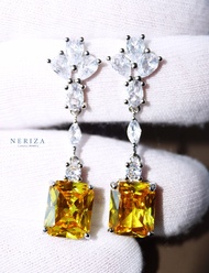 Neriza Jewelry/ ต่างหูระย้าออกงานเพชรสังเคราะห์ ประกายเทียบเท่าเพชรแท้ NE150