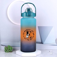 2000ml Gradient Time Reminder Water Bottle With Straw & Scale 2L Large Capacity Gym Sports Portable 