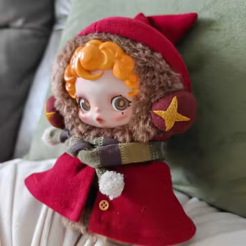 For SKULLPANDA Dolls' Elf Cloak Clothes Shawl cape Scarf For Skull panda/Labubu 3.0 Dolls' Christmas