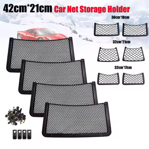 42x21cm/36x18cm/32x21cm/32x17cm Car Organizer Net Pocket Car Net Bag Phone Holder Rack Storage Mesh 
