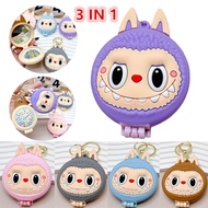 3-in-1 Multi Functional Labubu Keychain Pendant with Makeup Mirror Comb Keychain Pendant