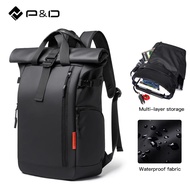 P&D Roll Top Men Backpack 21L Laptop Travel Commuting Bagpack Water-resistant Lightweight Bag Man