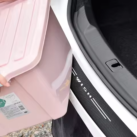 1pc car sticker trunk bumper carbon fiber decorative strip for Toyota Wish Auto Accessories