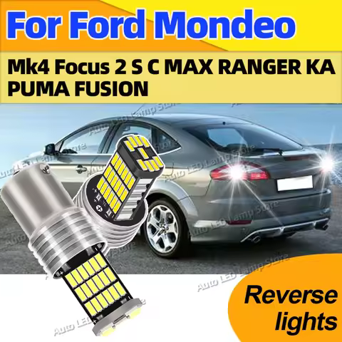 2PCS LED Reverse Light Backup Blubs 1156 45smd 6000K BA15S P21W Lamp For Ford Mondeo Mk4 Focus 2 S C
