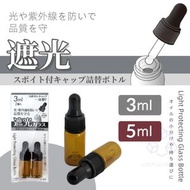 實用島 - 【2個裝】日式遮光玻璃滴管分裝瓶 化妝品精華分裝補充瓶 精油/香水分裝瓶 旅行分裝滴管樽 遮光玻璃滴管瓶 護膚品分裝 防光玻璃瓶 滴管式分裝容器