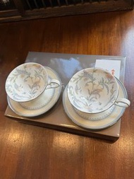 Noritake “JARDIN FLEURI” 骨瓷咖啡杯/茶杯碟組碟組 (一對） 百年皇室專屬餐瓷品牌