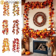 ADAMES Red Autumn Maple Leaves, Creative 1.7m Artificial Maple Garland, Hanging Vine Realistic Doubl