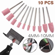 10PCS/Set Ceramic Stone Polishing Grinding Rotary Die Grinder Drill Bit Tools