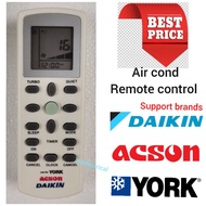 Air cond remote control for York daikin acson