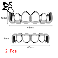 1PC Hip Hop Tooth Cap Polished Teeth Grillz Rapper Lower Bottom Grillz for Teeth Flower Shape Single