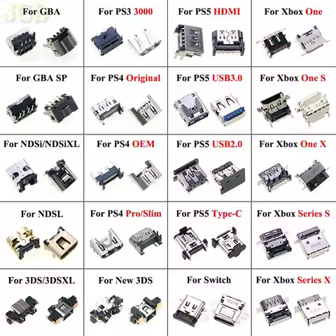 1x HDMI-compatible Charging Port For PS3 PS4 Pro Xbox One Series S X USB2.0/3.0 Type-C Power Jack So