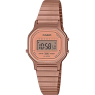 Casio Pink Gold นาฬิกาข้อมือผู้หญิง สีพิ้งค์โกลด์ ไซส์เล็ก สายสแตนเลส รุ่น LA-11WR-5A ของแท้ ประกัน CMG