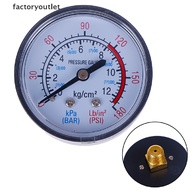 【factoryoutlet】 Bar air pressure gauge 13mm 1/4 bsp thread double scale for air compressor Hot