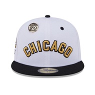New Era 59Fifty Hat 70th Anniversary Chicago White Sox White 5950 Fitted Cap 100% Original Official
