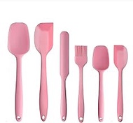 MMLLZEL Non-Stick Silicone Cream Spatula Scraper Spoon Oil Brush Heat-Resistant Spatulas Flexible Kitchen Utensils for Baking Cooking (Color : Pink)