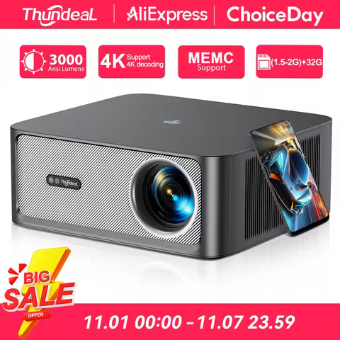 ThundeaL 3000Ansi 4K Full HD Projector TD98Pro 2G 32G Home Theater WiFi Android Portable Samrt TV Ci