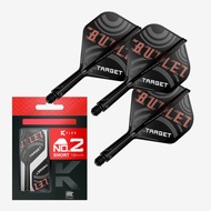 Target Darts BUNTING K Flex Integrated Dart Flights & Shafts | Pack of 3 K-Flex, No.2 | Short, Inter