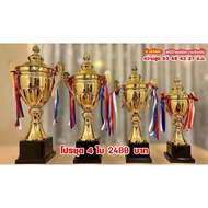 ถ้วยรางวัลโลหะชุด 4 ใบสีทองชุด 4 ใบ (พร้อมริบบิ้นและป้ายข้อความ)722-ABCD