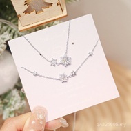 Fantasy Original Design Gift Snowflake Necklace Christmas Exquisite ins925 Female Clavicle Chain Sil