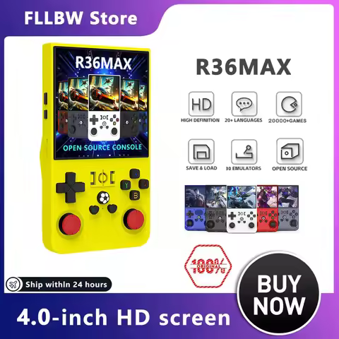 R36 MAX Retro Handheld Game 4.0Inch IPS Screen Console 128GB Portable Pocket Video Player Supports 3
