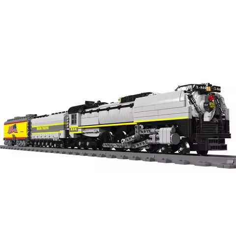 Mould King 12031 Technical Car Building Block Remote Control Union Pacific 844 Steam Locomotive Mode