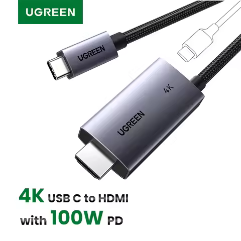 UGREEN USB C to HDMI Cable with 100W PD Fast Charging Adapter 4K@60Hz 2-in-1 Thunderbolt Unidirectio
