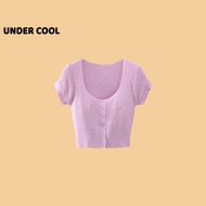 Áo Cardigan Croptop Len Tăm UNDERCOOL Cộc Tay Cài Cúc