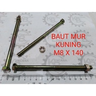 M8 X 140 YELLOW BOLT AND NUT