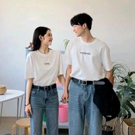 Summer T-Shirt Couple WIFE HUSBAND Simple And Elegant Style White Men's And Women's Same Size S-5XL