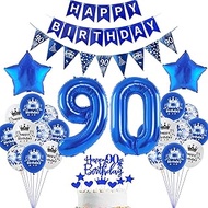 Decoration 90th Birthday Decoration, Blue Cake Decoration Birthday 90 Years Man Party Decoration 90t