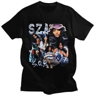 S-5XL Ready stock Rapper SZA CTRL X SOS Album Print T Shirt Women Vintage Punk Hip Hop Harajuku Girl