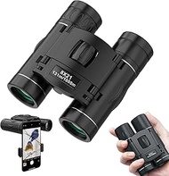 8x21 Binoculars for Adults and Kids, High Powered Mini Pocket Binoculars with Phone Adapter, Waterproof Compact Binoculars for Bird Watching, Hunting, Concert, Theater, Traveling(J Style-Black)