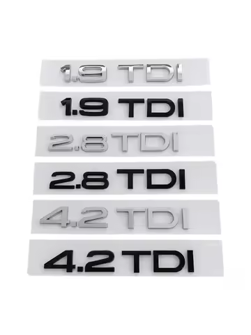 3D ABS Letters 1.9 TDI 2.8 TDI 4.2 TDI Rear Boot Trunk Logo Emblem Sticker For Audi A3 A4 A6 A8 Q3 Q